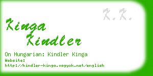 kinga kindler business card